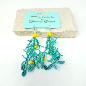 ANTICA SARTORIA by Giocomo CunqueGreen Shells  Earrings 5ins